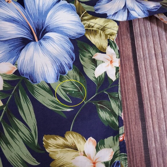 *FLAWS* Vintage Gitman Bros Mens Large Floral Hawaiian Shirt Made in USA Cotton - Picture 5 of 14